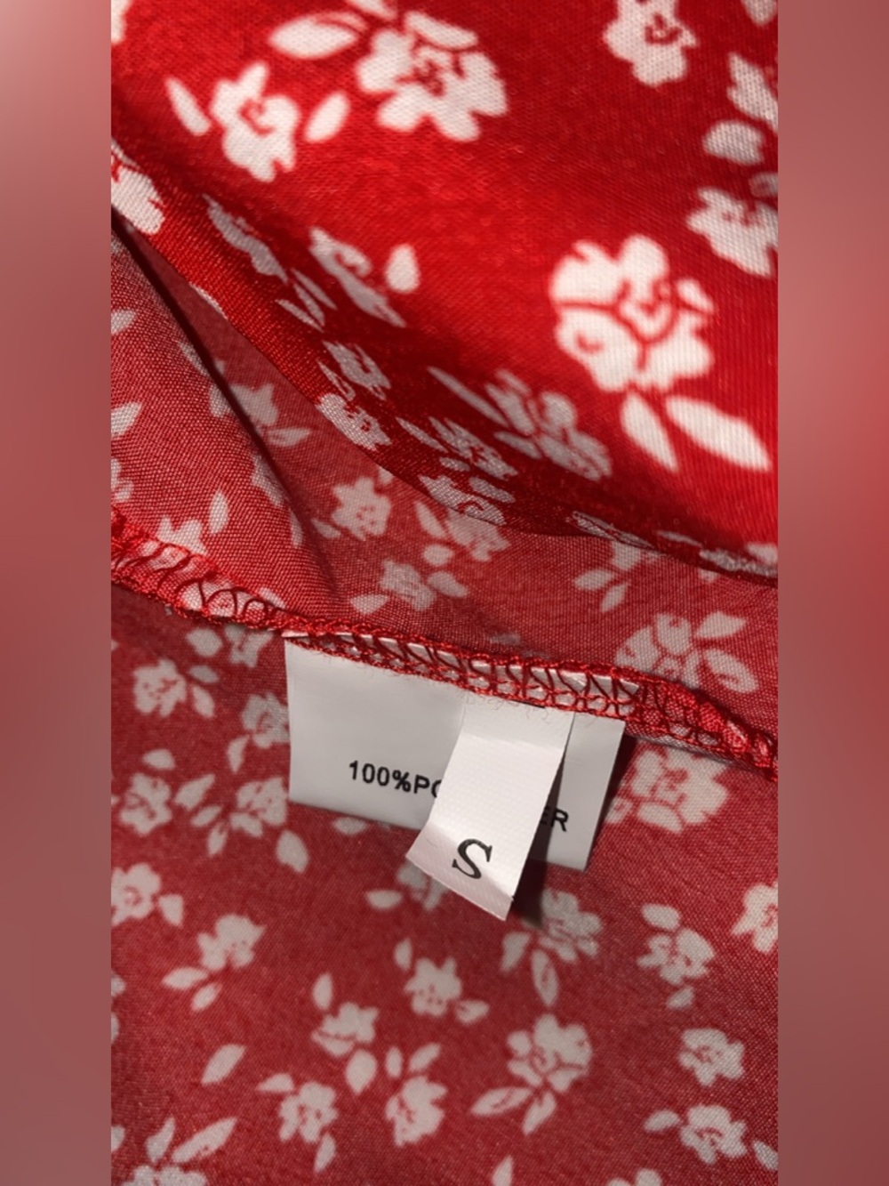 Amazon Red Floral Ruffle Drawstring Mini Skirt - Picture 3 of 3